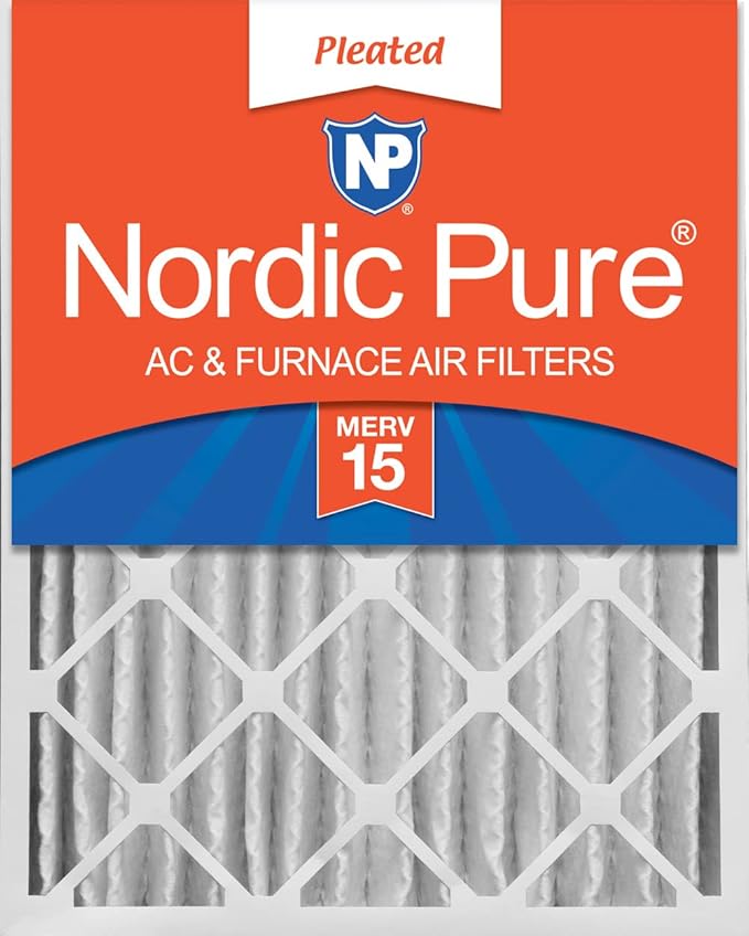 Nordic Pure 20x25x4 Pleated MERV 15 Air Filter 1 Pack by NordicPure