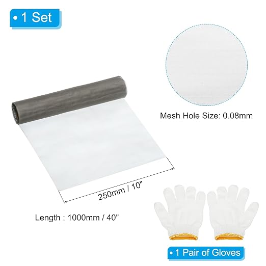 PATIKIL 40" L x 10" W Woven Wire Mesh, 200 Mesh 304 Stainless Steel Air Vent - Image 2
