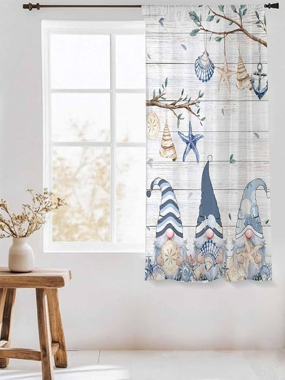 Sheer Curtains 63 Inch Length, Coastal Eucalyptus Semi Sheer Curtains Light - Image 3