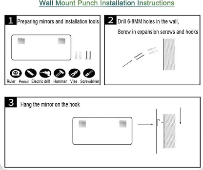 Smart Lighted Bathroom Mirror for Wall，Illuminated LED Bathroom Mirror，Lighted - Image 9