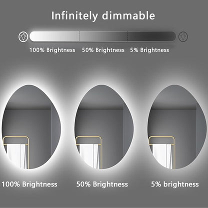 Illuminated LED Bathroom Mirror 500x800mm Wall Mounted Smart Vanity Mirror - Image 5