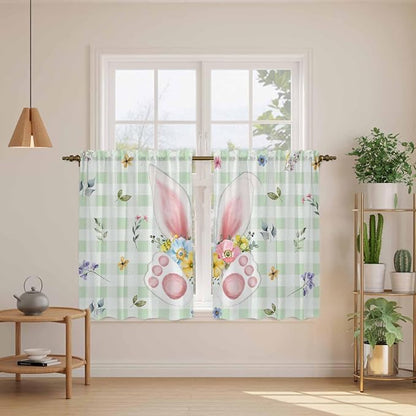 Easter Kitchen Curtains 54 Inch Long 2 Panel Set, Rod Pocket Window Curtains - Image 3
