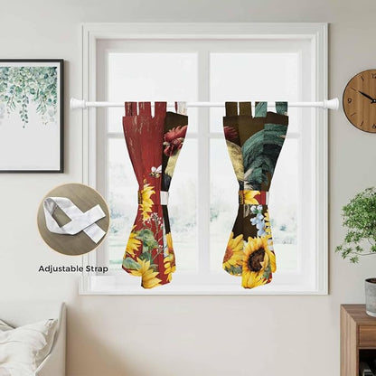 Chicken Sunflowers Bedroom Curtains 63 Inch Length, Window Curtains Tab Top - Image 5
