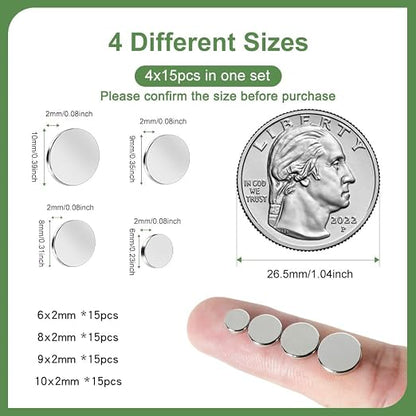 rhinocats 60Pcs Small Magnets, Mini Variety Magnets - Image 2