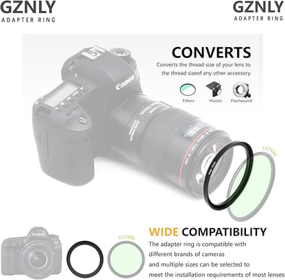 49mm to 82mm Step-up Adapter Rings Filter Adapter Black Metal Step Down Filter - Image 4