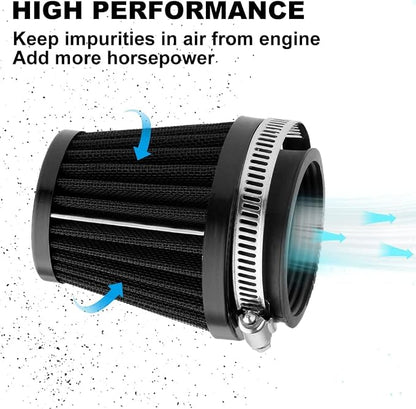 Mtsooning Motorcycle Air Filter Pod, 39mm Washable Universal Clamp-On Breathers - Image 2