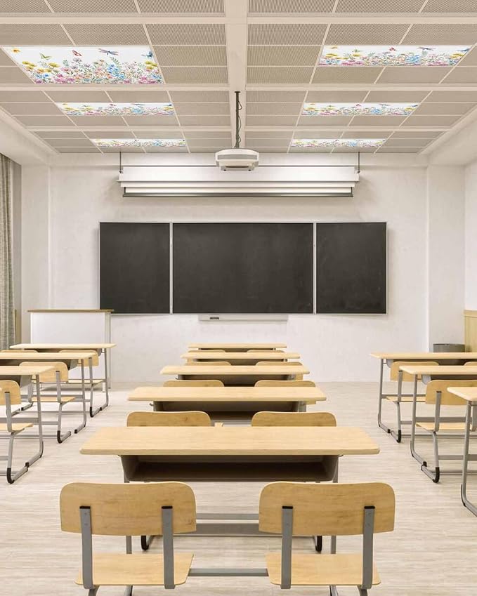 Fluorescent Light Covers for Ceiling Lights Spring Flowers Magnetic Light - Image 4