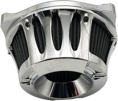Air Cleaner Harley Filter Motorcycle Intake CNC Cut Kit Chrome - Image 3
