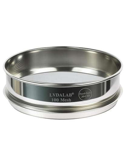All 304 Stainless Steel 100 Mesh Test Sieve, 8 Inch/20cm Diameter, Fine Flour by LVDALAB