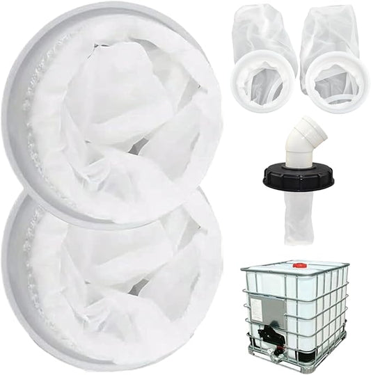 2Pcs Rain Water Filter, 8 Inch IBC Lid Filter, Nylon IBC Tote Cover, Stretchy by Unknown