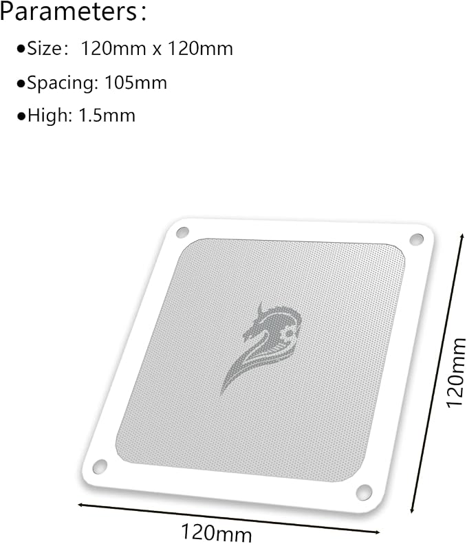 120mm Fan Filter PC Dust Filter Computer Fan Grills Dust Mesh Magnetic Frame PC - Image 3