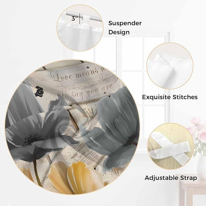 Spring Tulips Flower Bedroom Curtains 72 Inch Length, Window Curtains Tab Top - Image 6