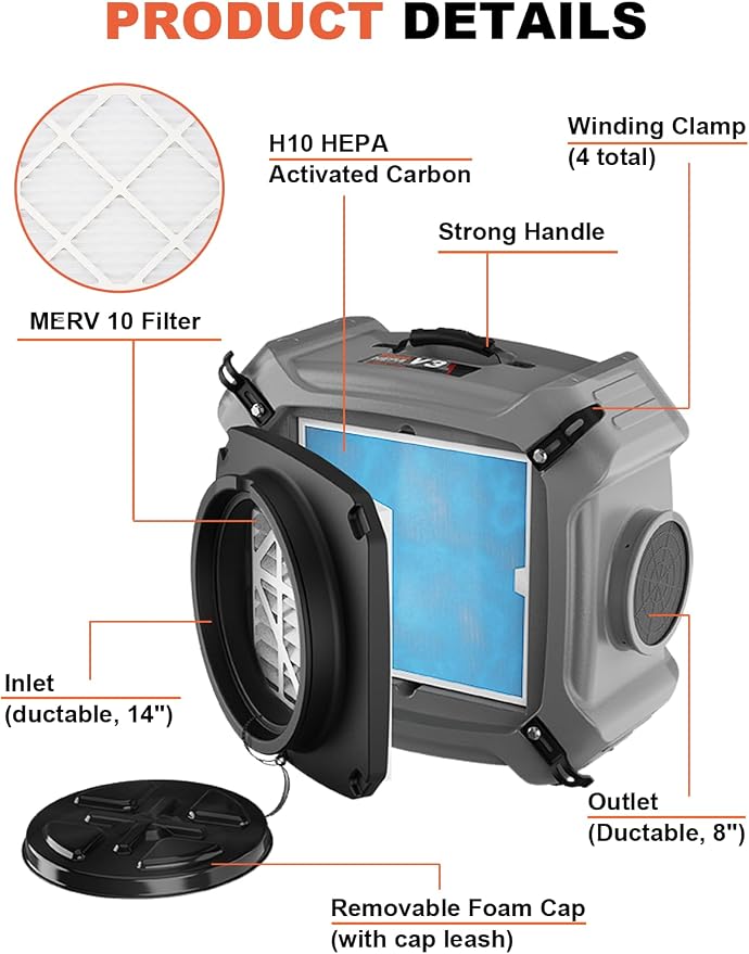 Abestorm Air Scrubbers, Industrial Commercial Air Scrubber - Image 7