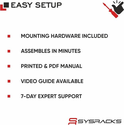 Sysracks 9U Wall Mount Server Rack Cabinet, 19” Locking Network Rack, 24” Deep - Image 7