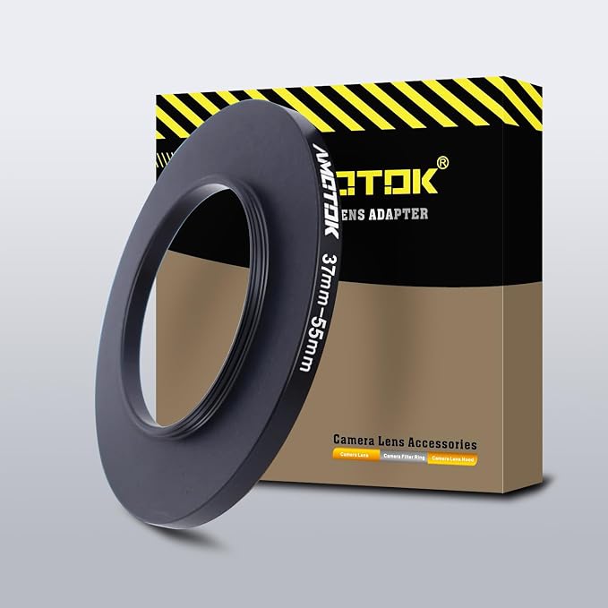 37mm Lens to 55mm Camera Lens Adapter, 37mm to 55mm Filter Step up Ring Adapter by AMOTOK