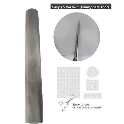304 Stainless Steel Mesh 150Mesh, 15.7"x47.2" Metal Mesh Screen, Woven Fine - Image 5