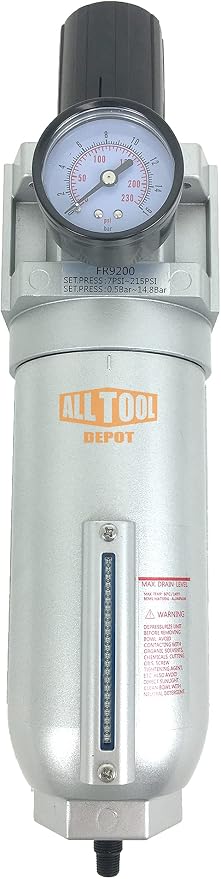 1" NPT SUPER DUTY Compressed Air In Line Filter Regulator Combo Piggyback by AllToolDepot