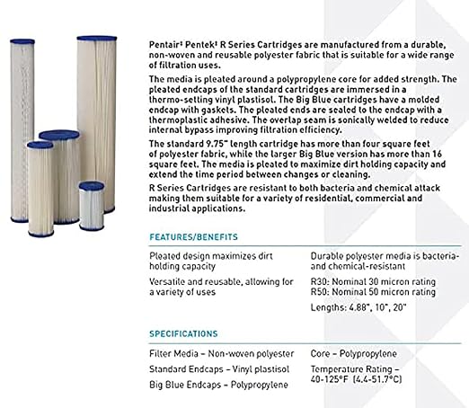 Pentair Pentek Big Blue Filter Housing and Sediment Water Filter Bundle | R50-BB - Image 6