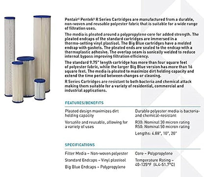 Pentair Pentek Big Blue Filter Housing and Sediment Water Filter Bundle | R50-BB - Image 6