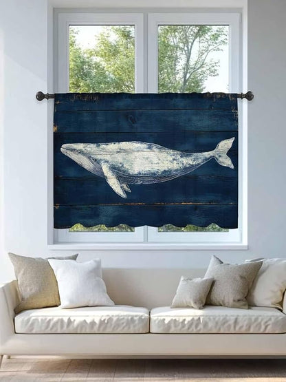 Sheer Curtains 54 Inch Length, Summer Whale Semi Sheer Curtains Light Filtering - Image 4
