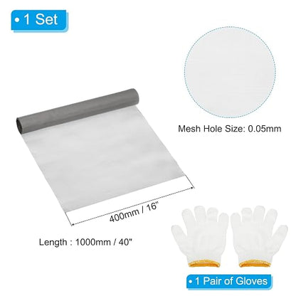 PATIKIL 40" L x 16" W Woven Wire Mesh, 300 Mesh 304 Stainless Steel Air Vent - Image 2