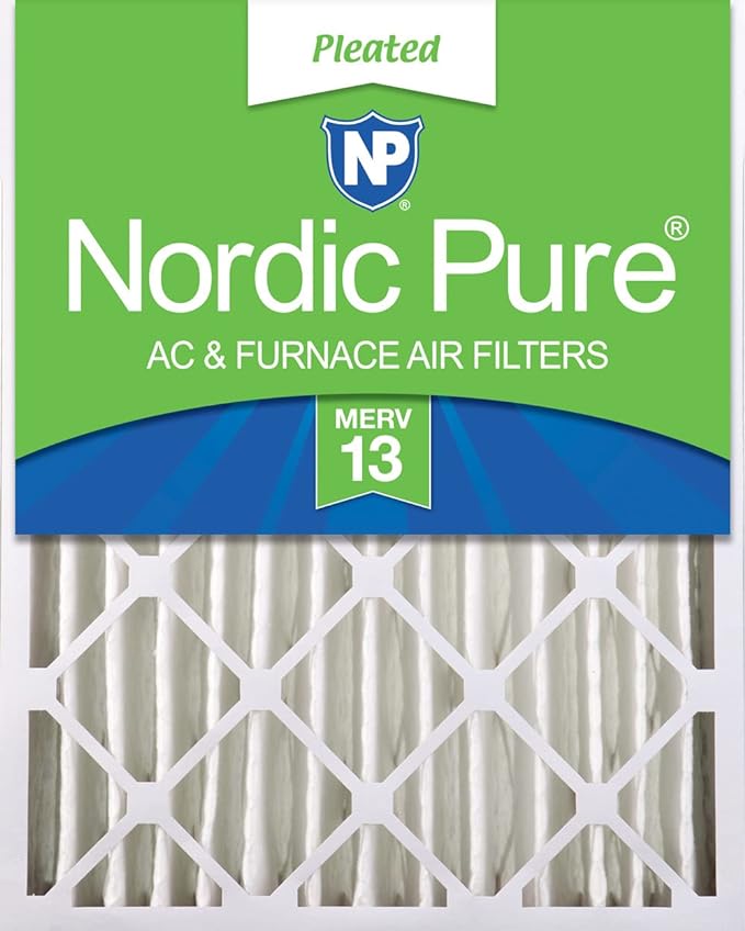 Nordic Pure 16x25x4 Pleated MERV 13 Air Filter 1 Pack by NordicPure