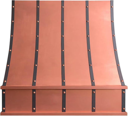 CT Copper Tailor Sloped Copper Vent Hood Wall Mount, 610 CFM Exhaust Fan by CTCopperTailor