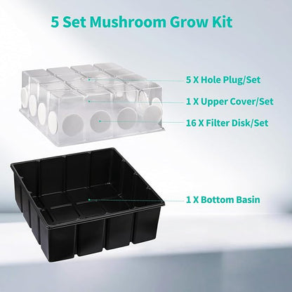 5 Set Monotub with Filter Disks 43.5 Quart Mushroom Grow Kit Vegetable Planting - Image 6