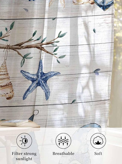 Sheer Curtains 72 Inches Long, Coastal Eucalyptus Semi Sheer Curtains Light - Image 6