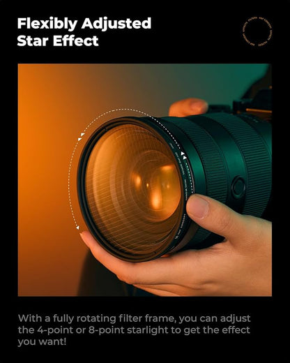K&F Concept 62mm Variable Star Filter 4, 8 Points Cross Screen Effect-18 Layer - Image 6