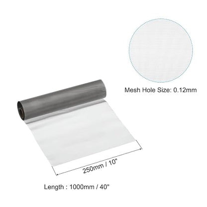 PATIKIL 40" L x 10" W Woven Wire Mesh, 120 Mesh 316L Stainless Steel Air Vent - Image 2