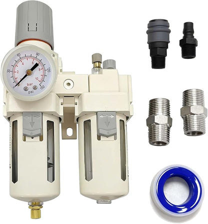 YSIL 1/2" NPT Compressed Air Filter Regulator Lubricator Two Units Combo Air by YSIL