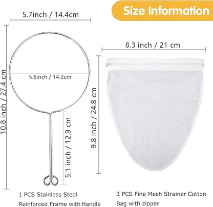 WMKGG Ultra Fine Mesh Strainer Bags, Reusable Mesh Filter Bags - Image 2