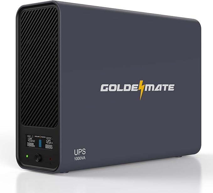 GOLDENMATE 1000VA/800W Lithium UPS Battery Backup & Surge Protector, Backup by GOLDENMATE