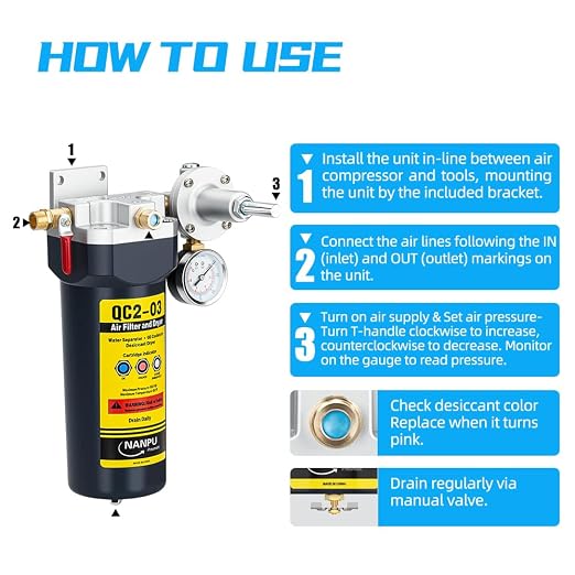 NANPU QC2 3/8" NPT Desiccant Air Dryer - Image 4