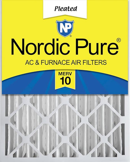 Nordic Pure 16x25x4 Pleated MERV 10 Air Filter 1 Pack by NordicPure