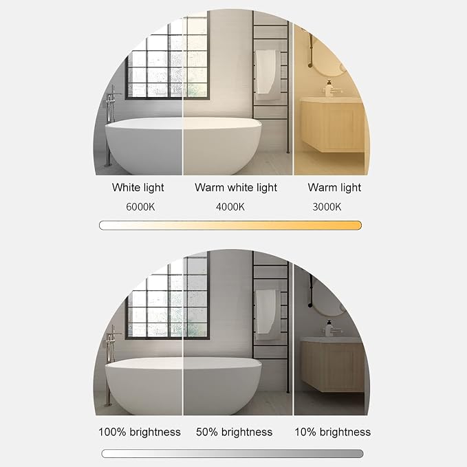 Led Mirror for Bathroom, Bathroom Mirrors for Vanity, Shatter-Proof, - Image 4