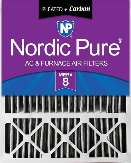 Nordic Pure 20x25x5 Honeywell Replacement Air Filters MERV 8 Pleated + Carbon 1 by NordicPure