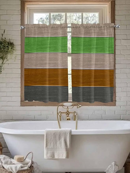 Farm Gray Green Brown Wood Grain Window Valance Curtains, Rustic Wooden Plank - Image 6