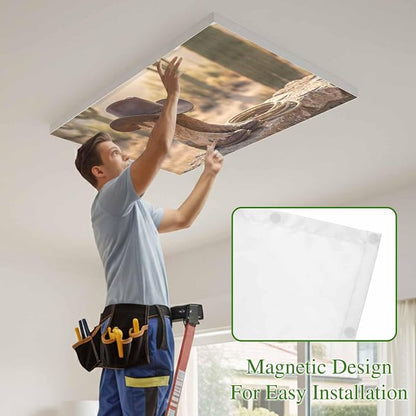 2 Pack Fluorescent Light Cover, Cowboy Western Light Covers - Image 3