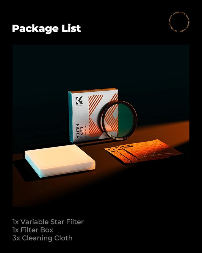 K&F CONCEPT 52mm Variable Star Filter Cross Screen Starburst Filter 4, 8 Points - Image 7