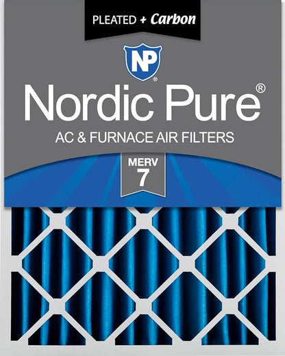 Nordic Pure 16x24x4 Pleated Air Filters MERV 7 Plus Carbon 1 Pack by NordicPure