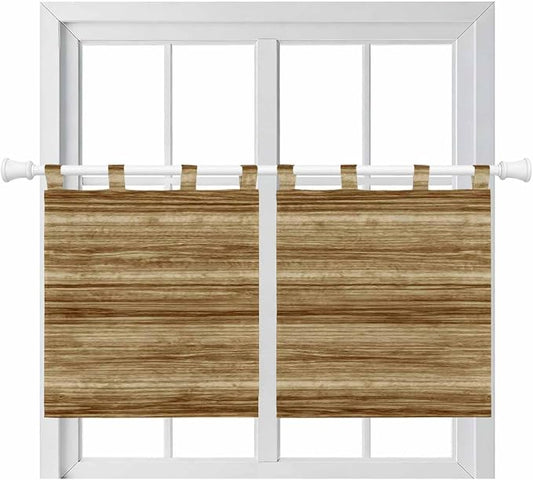 Vintage Western Kitchen Curtains 24 Inch Length, Small Window Curtains Tab Top by Unknown