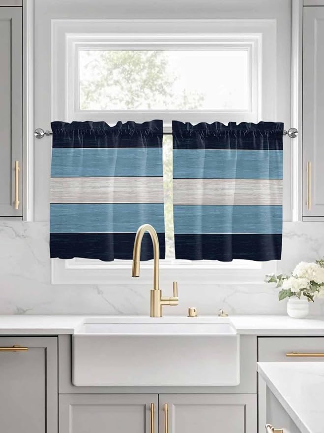 Vintage Country Woodcuts Window Valance Curtains, 2 Panel - Image 2