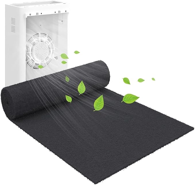 Cut to Fit Activated Carbon Air F ilter Sheet 16"x 48"x 1/4", Universal by Demiwise