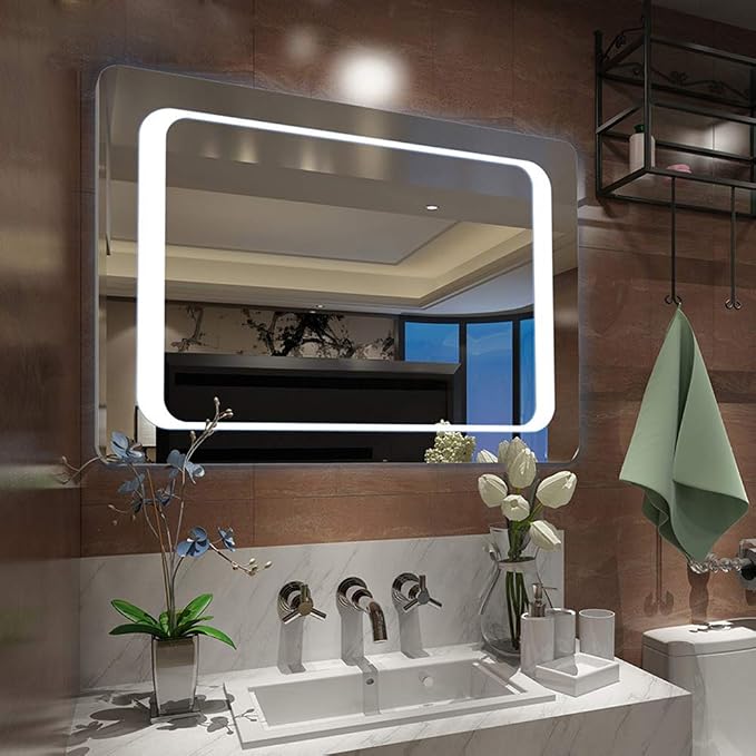 LED Bathroom Mirror with Lights Sensor Switch Bathroom Mirror with Demister Pad - Image 9