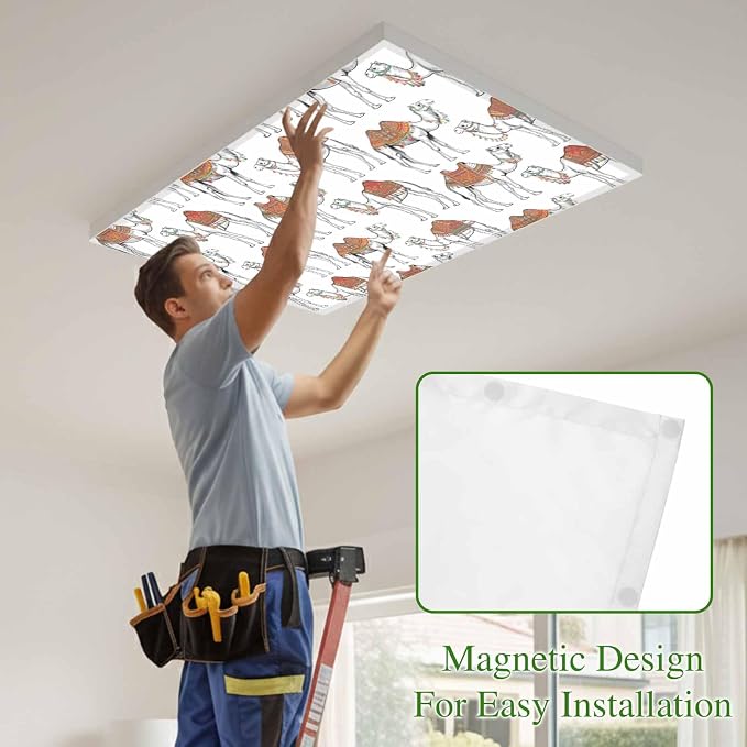 2 Pack Fluorescent Light Cover, Sand Camel Light Covers - Image 3