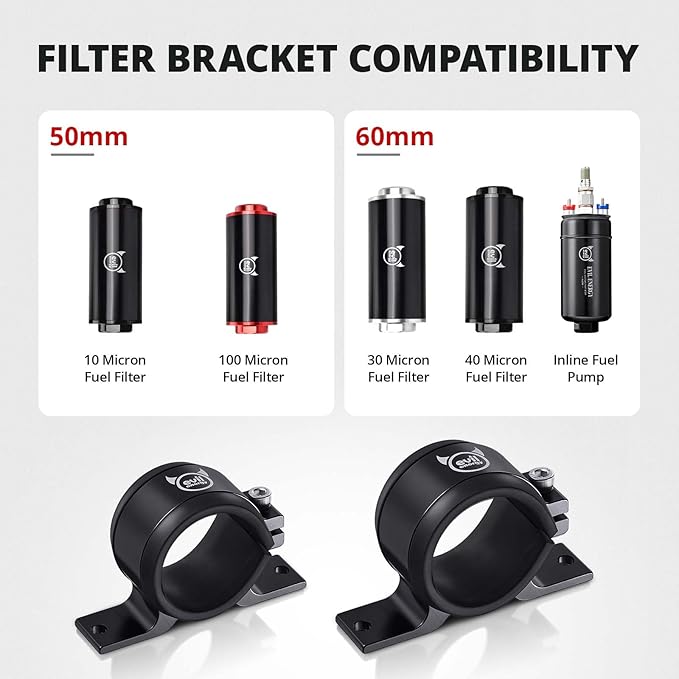 EVIL ENERGY 50MM Fuel Filter Mounting Bracket, Fuel Pump Clamp Holder 2PCS - Image 2