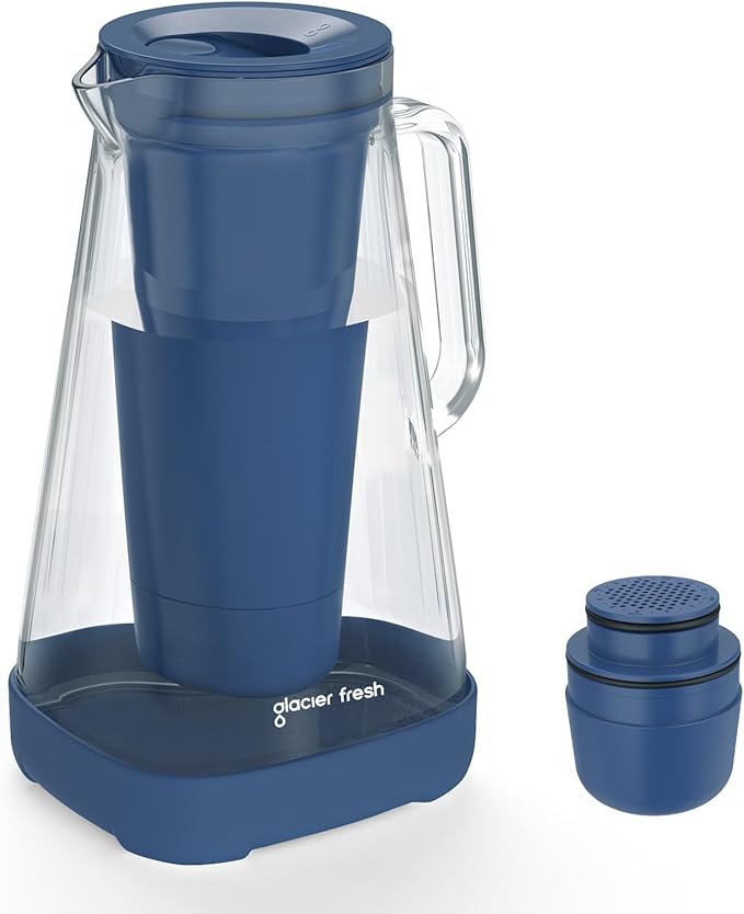GLACIER FRESH 10 Cup Glass Water Pitcher by GLACIERFRESH