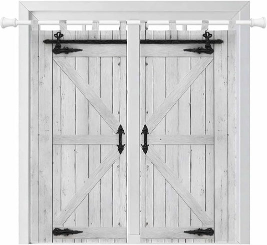 Farmhouse Wood Grain Bathroom Curtains 63 Inch Length, Window Curtains Tab Top by Unknown